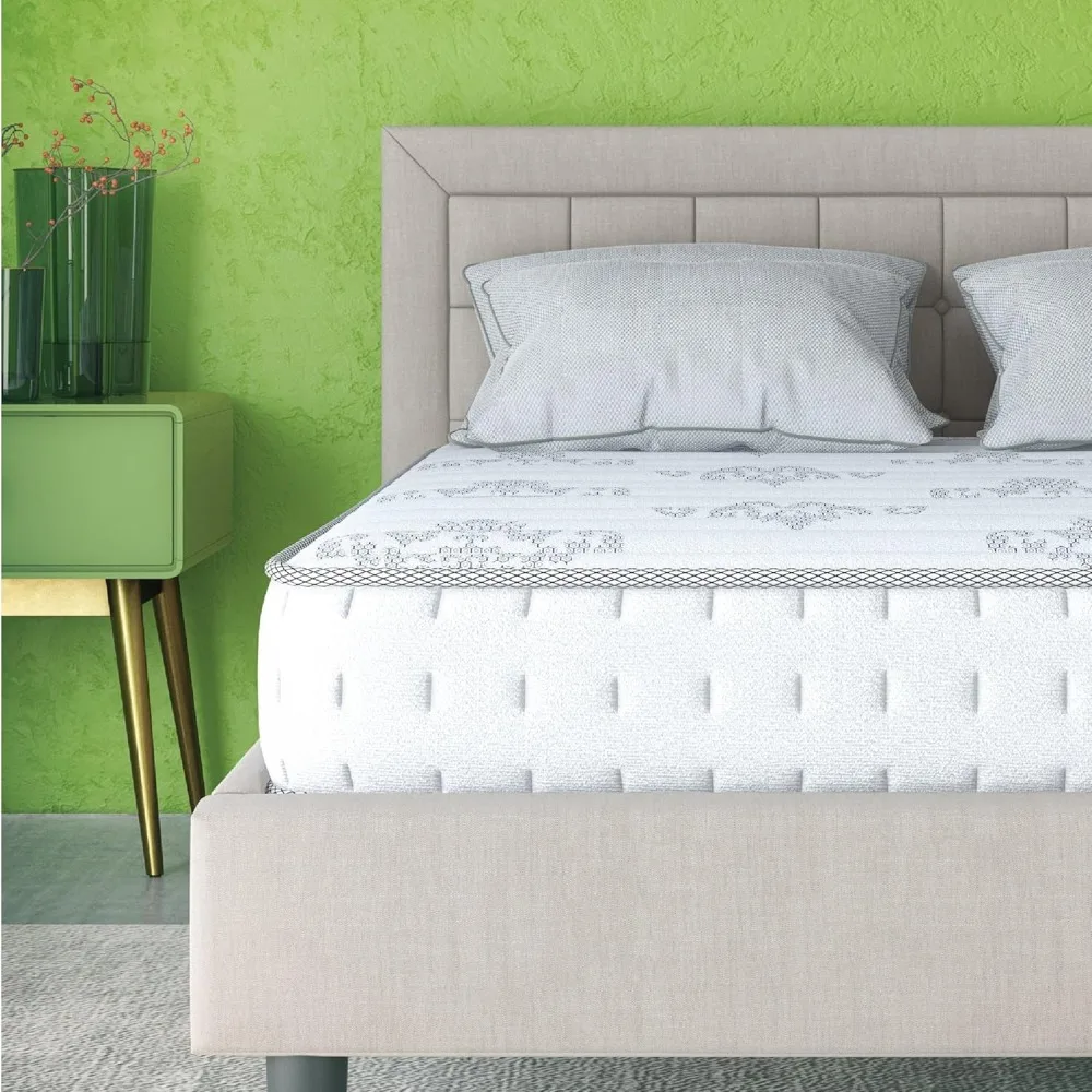 

king size classic brands decker 10-inch memory foam and innerspring hybrid mattress - mattress in a box