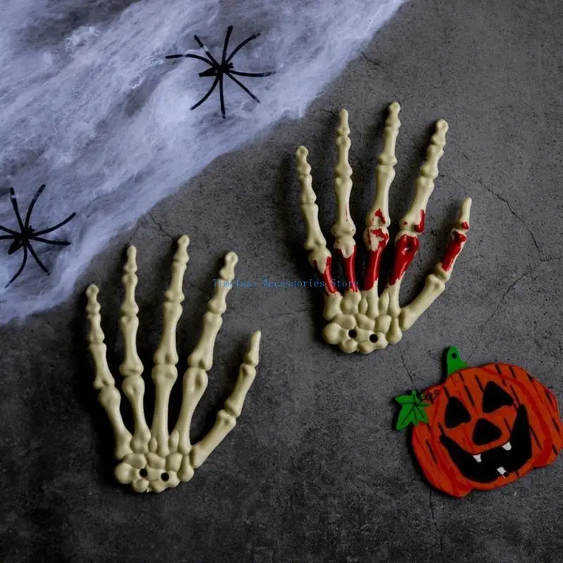 

97QE Halloween Skeleton Hands Decors Realistic Plastic Skeleton Hands