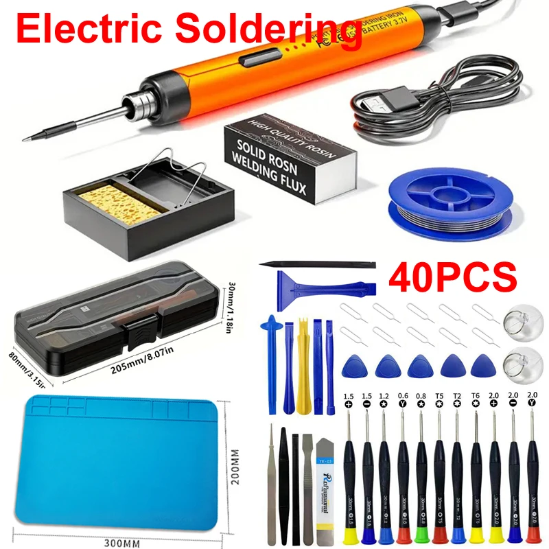 USB Type-C 5V 8W Digital Electric Soldering Iron with Adjustable Temperature Phone Repair Tool with Repair Pad And Screwdriver
