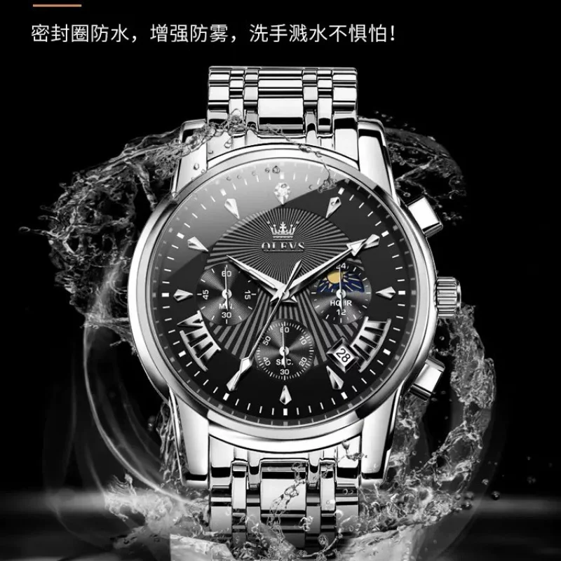 AMen's Famous Automatic Mechanical Watch Steel Belt Men's Business Waterproof Quartz Watch