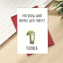 1pc,GYYsweetus Funny Tequila 30th Birthday Card, Hilarious 30 Year Old Birthday Gift for Him Her, Turning Thirty Bday Card for