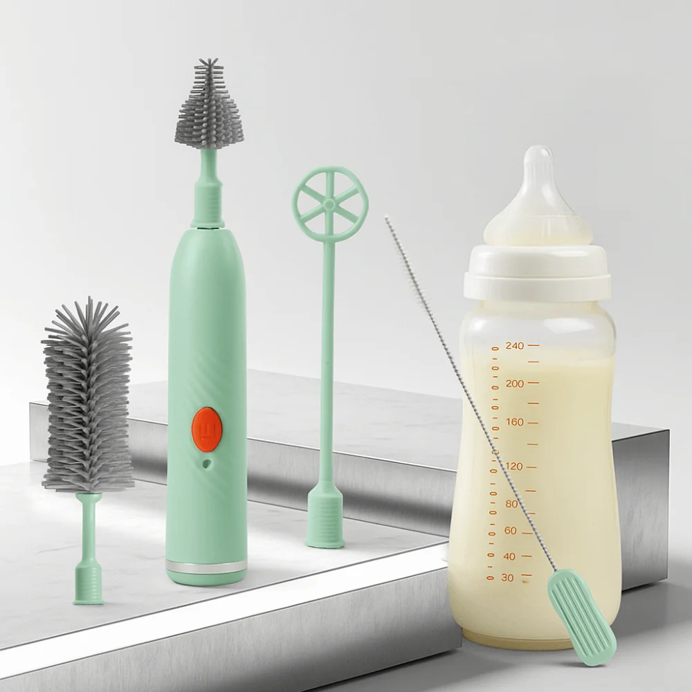 

Silicone Baby Bottle Straw Cleaner Flexible Brushes Waterproof Electric Bottle Brush Long Handled Nipple Brush Straw Cleaning