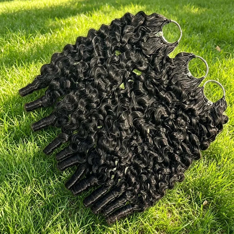 1PC 2PCS 3PCS Burmese Curly Crochet Hair Knotless Feather Pre-Separated Crochet Braids Light Weight Reusable Brazilian Hair Extensions