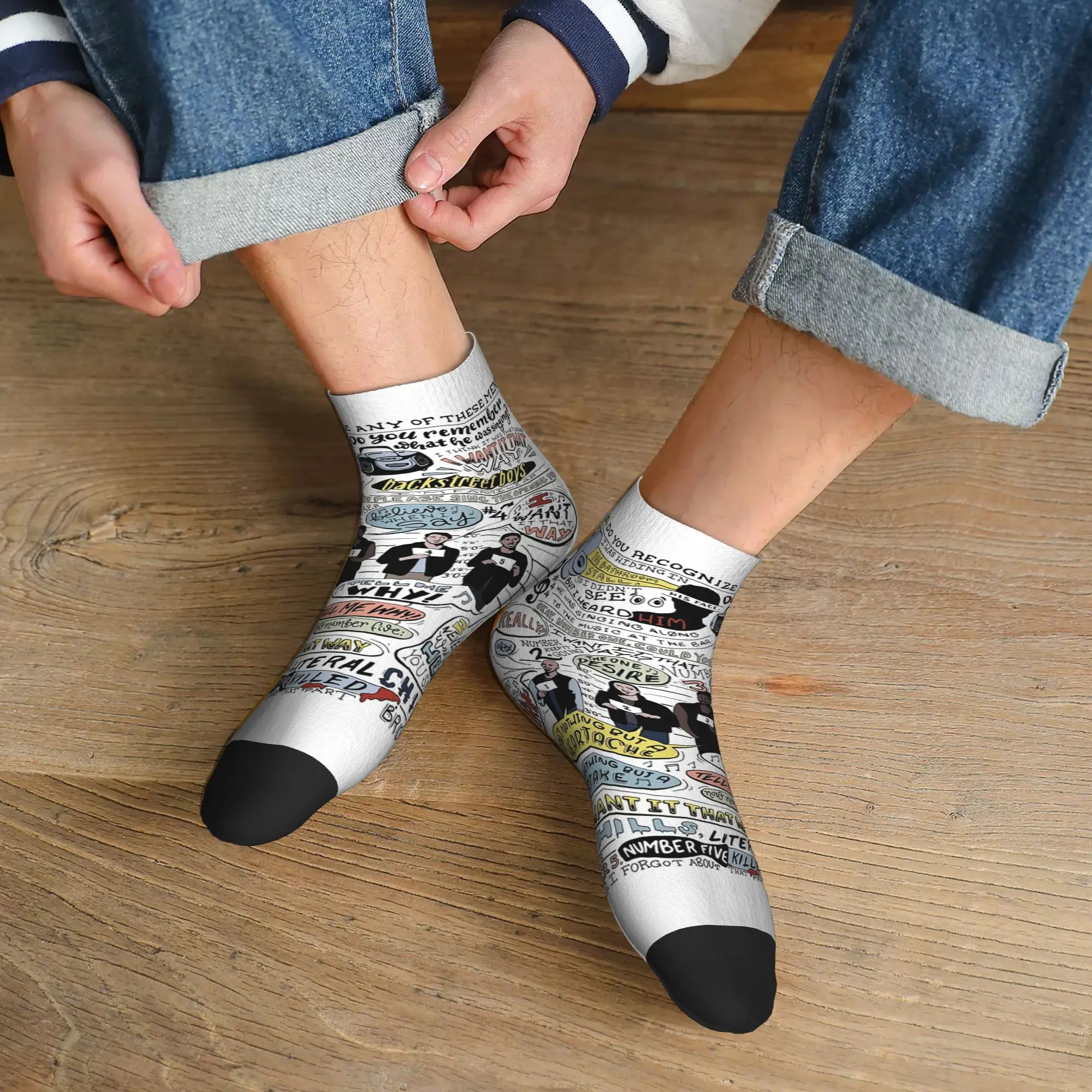 أريد ذلك على ذلك الطريقة B99 (ملونة) جوارب Harajuku جوارب ماصة للعرق جميع المواسم إكسسوارات الجوارب للرجال والنساء