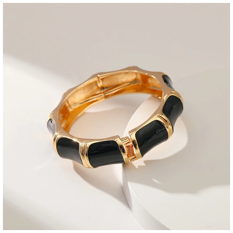 New Arrivals Costume Bangle Cuff Bracelet for Women Gold Plating with Enameled Colorful Cuff Bangle Jewelry Drop-Shipping Gifts