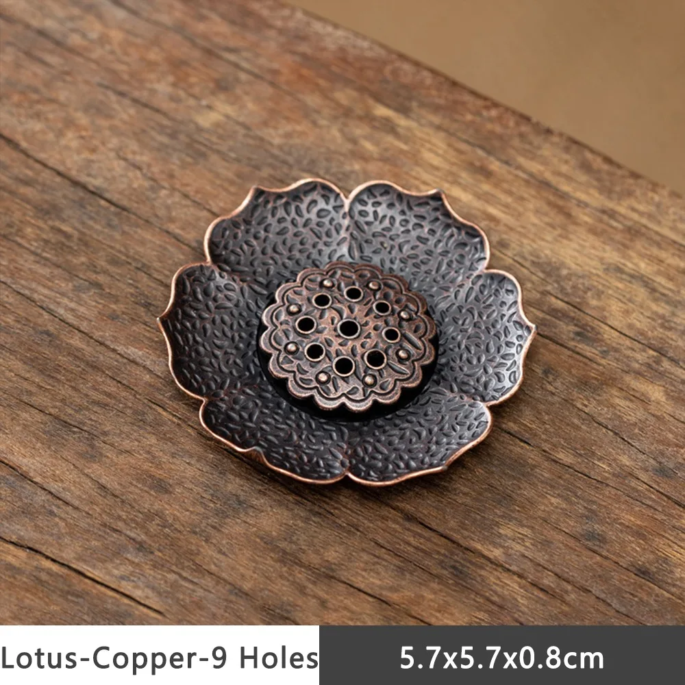 Simple Alloy Incense Holder Lotus Shape Multi-Hole Incense Stick Holder Decorative Lotus Censer Temples Home Office
