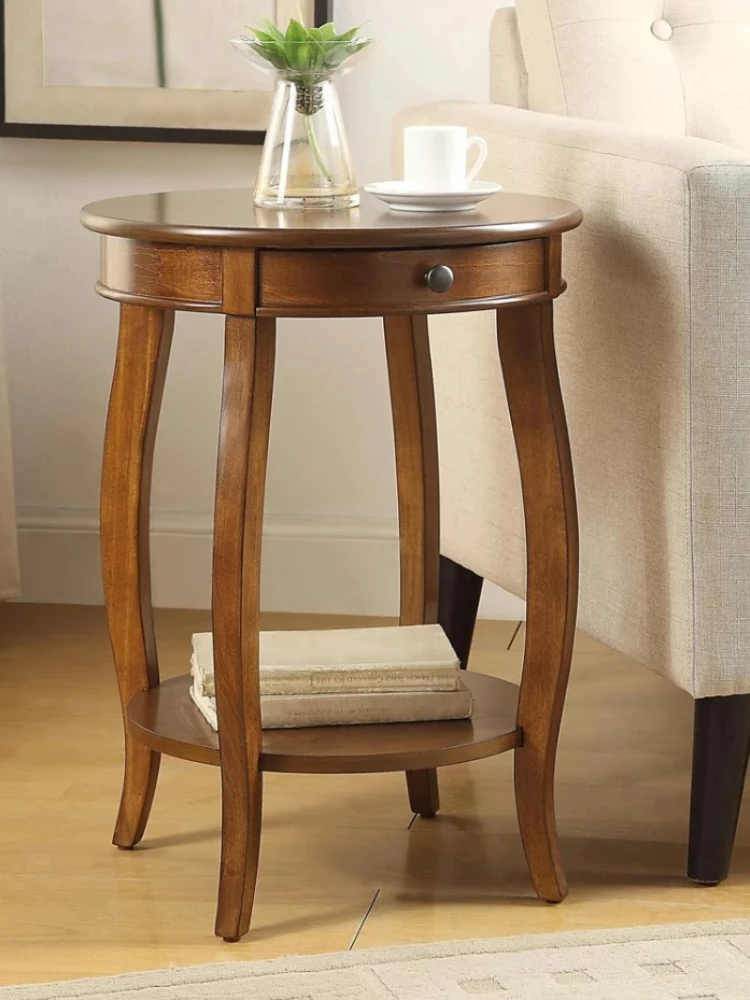 Modern Side Table - Brown - Walnut Finish Suitable for Bedrooms Living Rooms