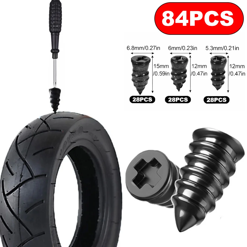 

10-84pcs Car Motorcycle Vacuum Tyre Repair Kit Tubeless Wheel Puncture Screws Nail Patches Fitting Set for Tire Repairs