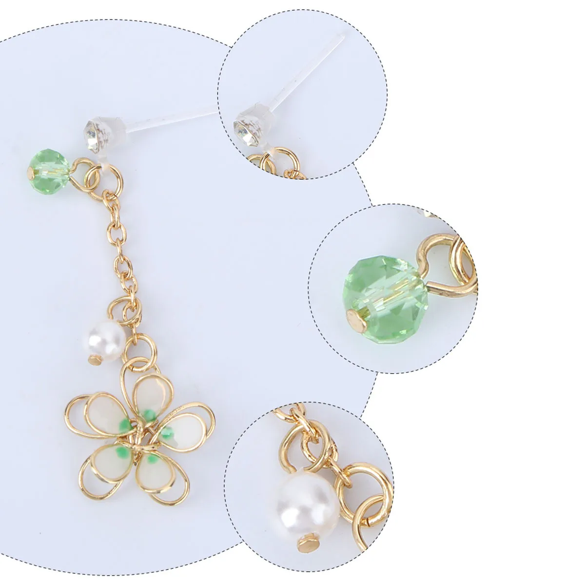 

1Pair Cherry Blossom Earrings Double Layer Flower Shaped Lightweight Comfortable Sweet Fashion Ear Drop Jewelry
