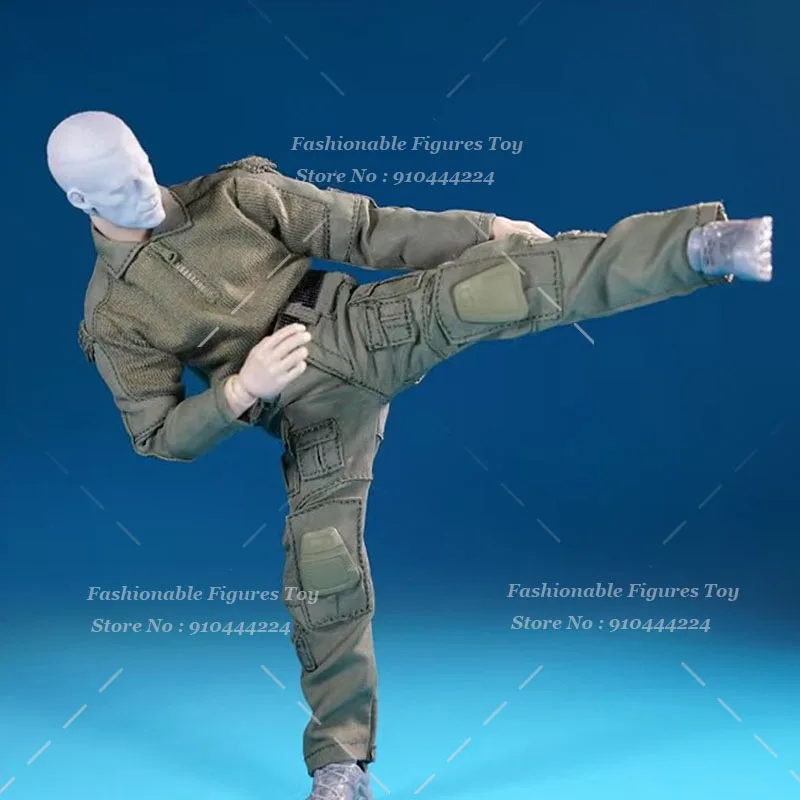 1/12 Men Soldier T-Shirts Combat Military Army Camouflage Long Sleeve Tops Pants Belt Tactical Clothes Fit 6Inch Action Figure