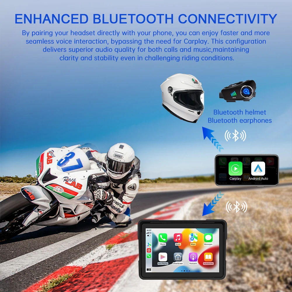 5 بوصة أندرويد Carplay دراجة نارية DVR الملاحة GPS اللاسلكية CarPlay أندرويد السيارات المحمولة موتو شاشة عرض الشاشة