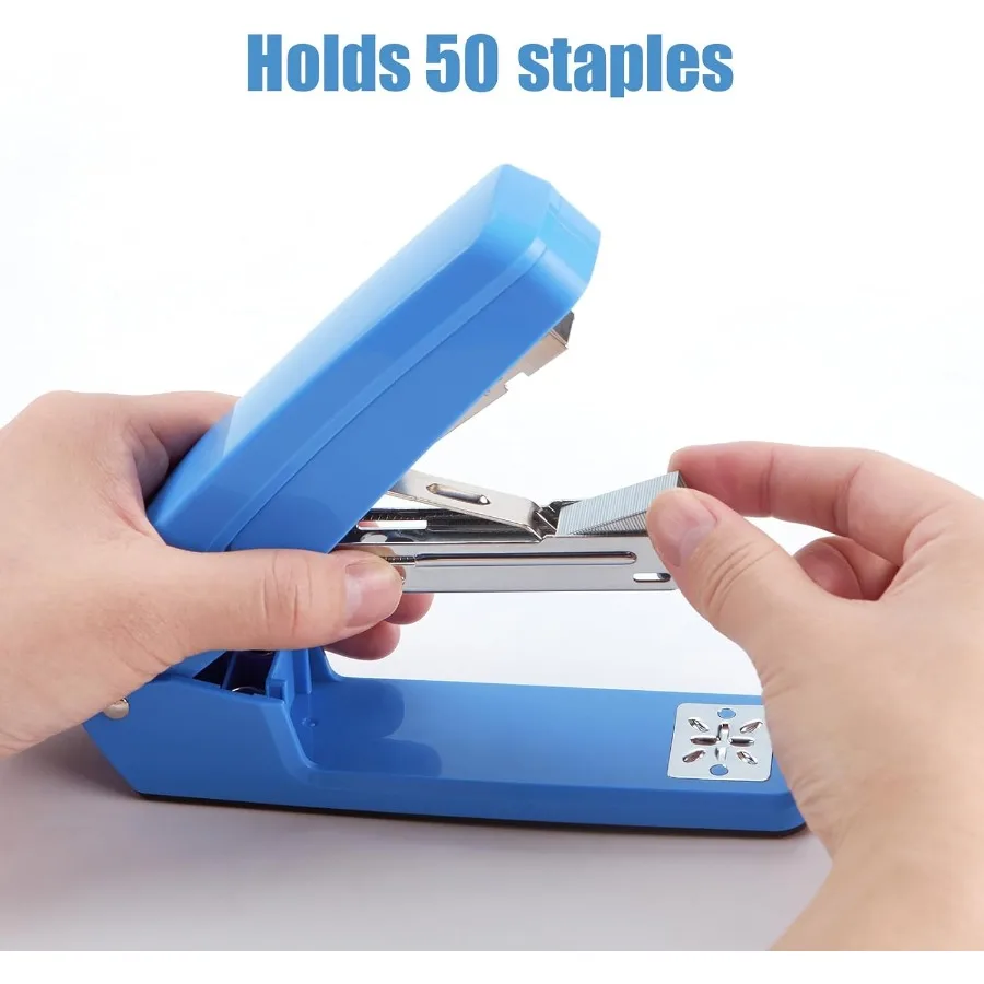Cucitrice girevole SwingArm 25 fogli Capacità Rotazione di 360 gradi Graffetta da scrivania con 1000 graffette per libretto o rilegatura di libri Blu