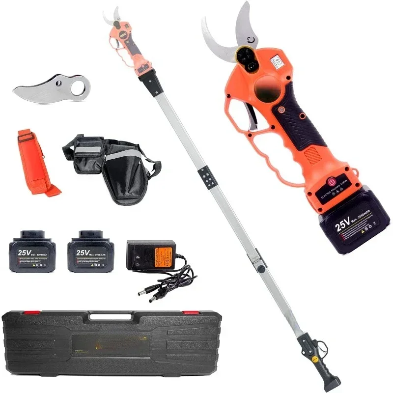

Two 25V Lithium Batteries, SK5 Blade Electric Trimmer, Cordless Trimmer with 75 Inch Foldable Extension Rod, Tool Strap