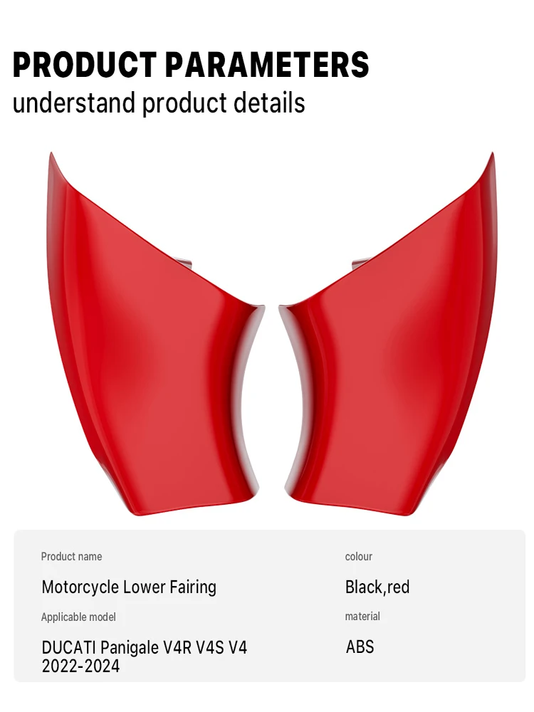 Motorfiets Onderste Kuip Vaste Vleugel Geschikt Voor Ducati Panigale V4 V4S V4R 2022-2024 Zijkap Vleugel ABS Accessoires - afbeelding 2