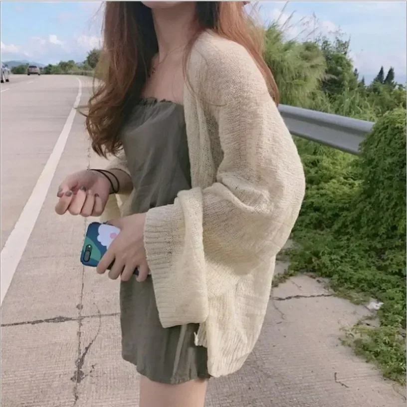 Cardigan for Women Summer Crop Knit Cardigan Sweater Women Loose Coat Kardigan Sweter Cardigans Korean Cropped Cardigan