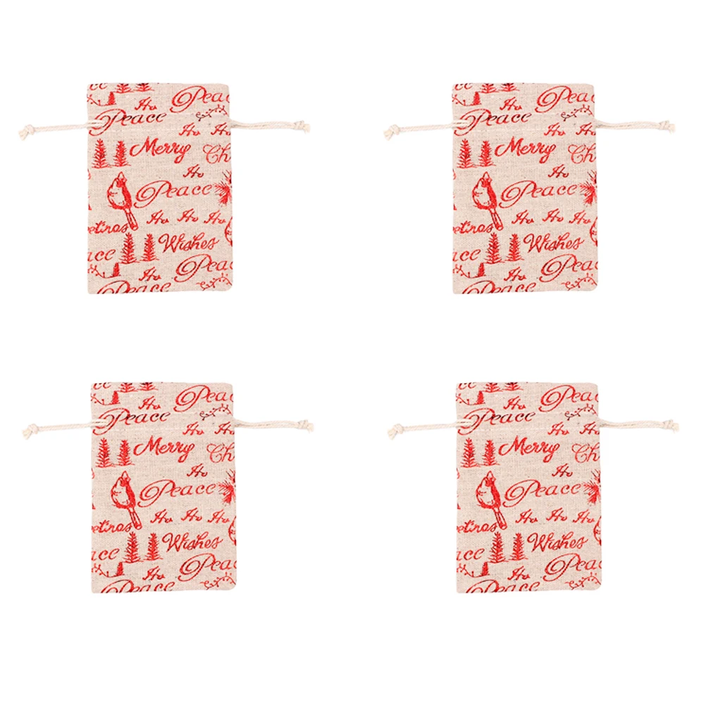 

10 Pcs Drawstring Christmas Gift Bag Gift Bags Large Capacity Cloth Storage Cute Christmas Party Snacks Present Bag