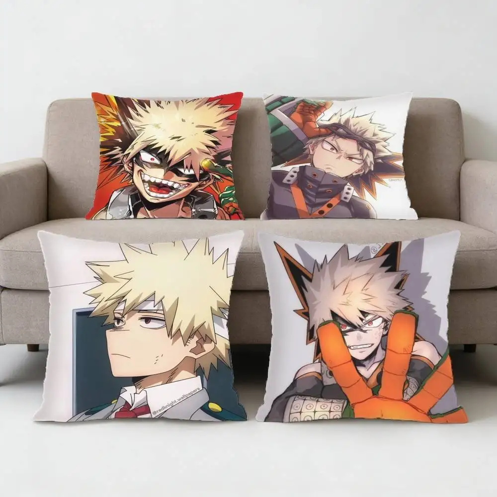 

Cartoon Anime Character Katsuki Bakugo Pillow Case Sofa Living Room Bedroom Headboard Backrest Cushion Square Cushion Nap Time