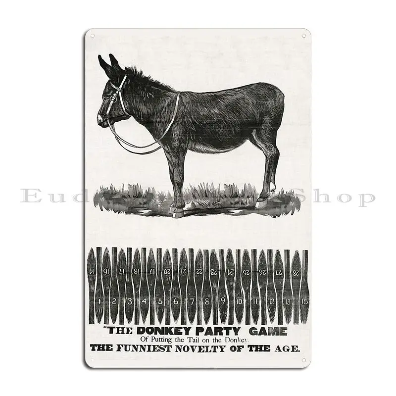 The Donkey Party Game Printellarium Metal Plaque Cinema Custom Retro Garage Design Pub Tin Sign Poster