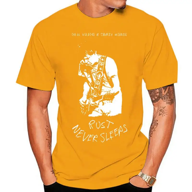 Мужская футболка с принтом Нил Янг ржавчины никогда не спит