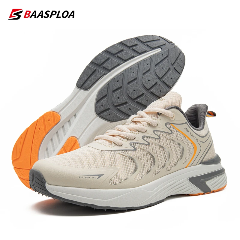 Baasploa-Zapatillas de correr para hombre, zapatos ligeros para caminar, de malla transpirable, a la moda, para deportes al aire libre, tenis de