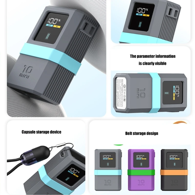 علبة السيليكون لـ 10 Mini 10000mah PB1055 55W Energy Storage Storage Strockproof Antislip Sleeve Travel .066a