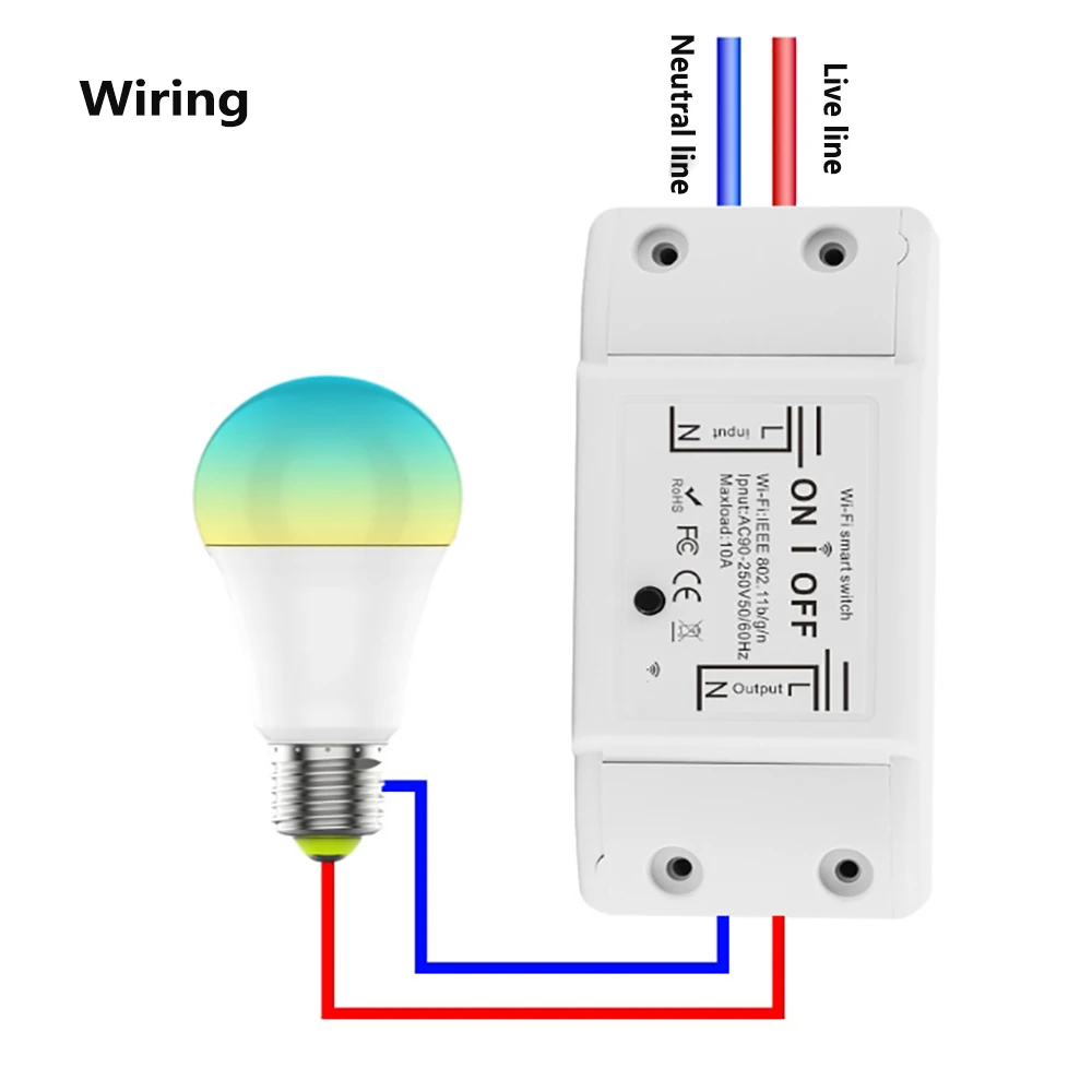 Smart Light Switch Universal Breaker Timer Smart Life APP Wireless Remote Control Switch Relay Works with Alexa Google Home