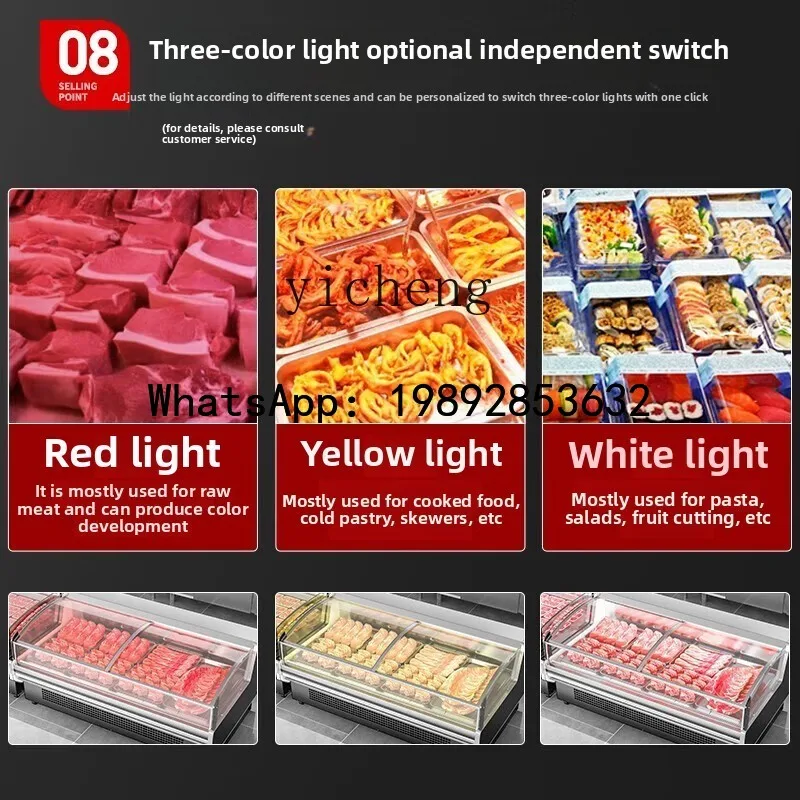 

AB Chilled Meat Display Cabinet Refrigerated Commercial Fresh Cooked Food Braised Vegetable Cabinet Fresh Meat Freezer