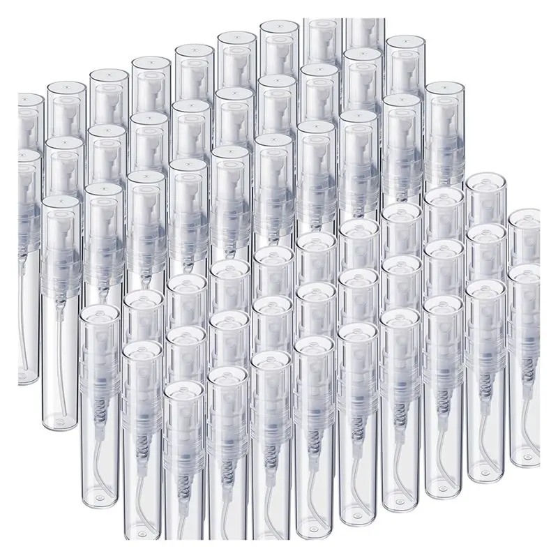 

[A38F!NEW!】 60PCS Mini Sprays Bottle, 3Ml 5Ml Mini Clear Plastic Sprays Bottle Empty Small Empty Sample Containers Bottle