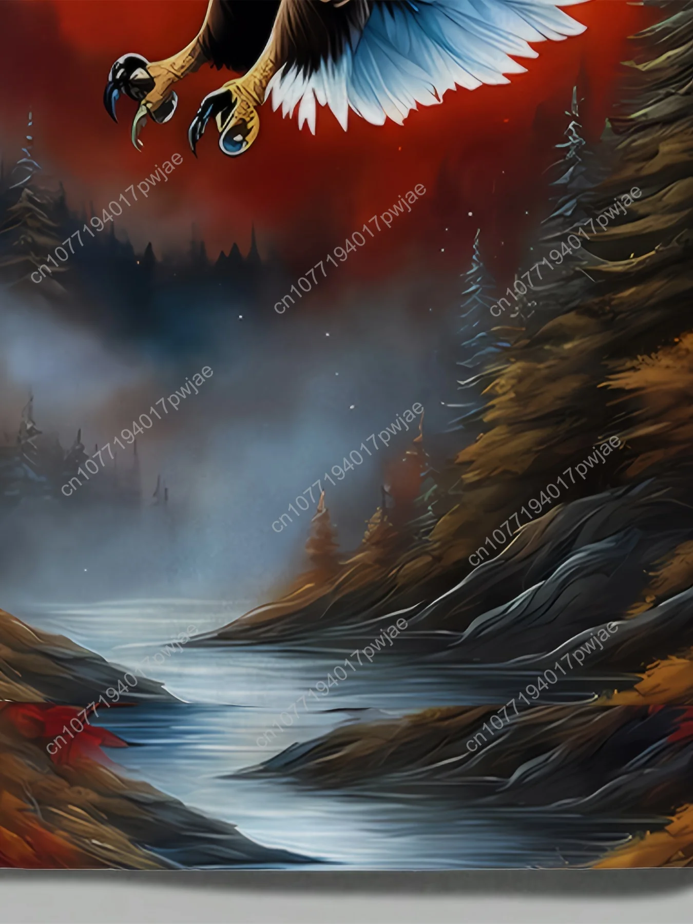 Men's Soaring Eagle & Sun Graphic Hooded Sweatshirt, Casual Trendy Long Sleeve Sports Top As Gift