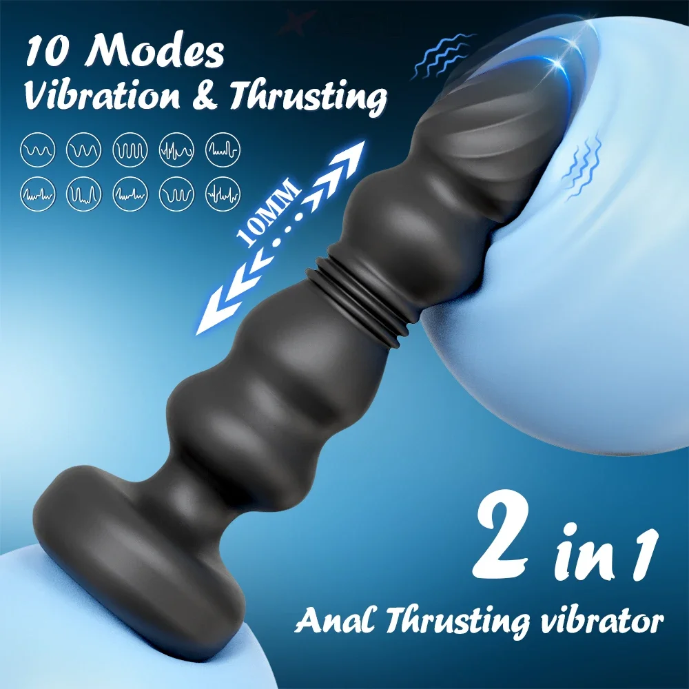 Thrusting Anal Plug Vibrator Anal Beads Male Prostate Massager Telescopic Vibrating Butt Plug Stimulator Sex Toys for Women Men - Image 2