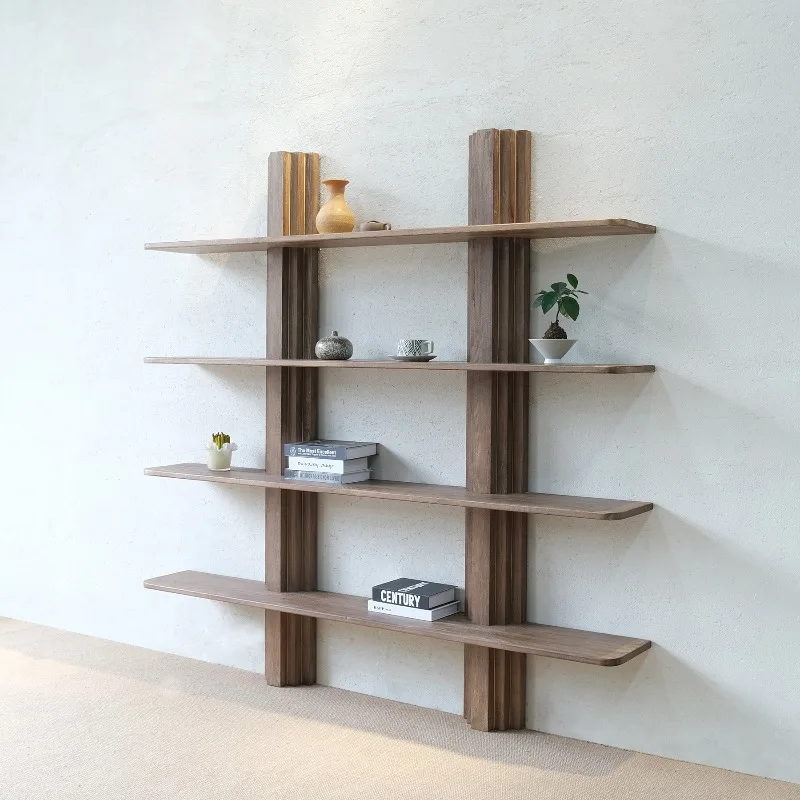 Solid wood shelf antique designer shelf bookshelf cup holder ornament