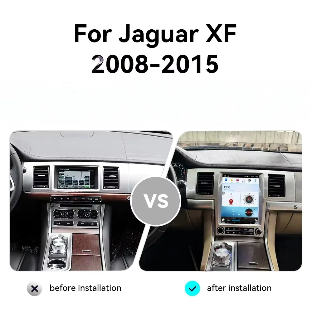 Android 14 Wireless Carplay Bluetooth For Jaguar XF XFL 2008-2015 Multimedia Player GPS Navigation Auto Radio Stereo 4G WIFI