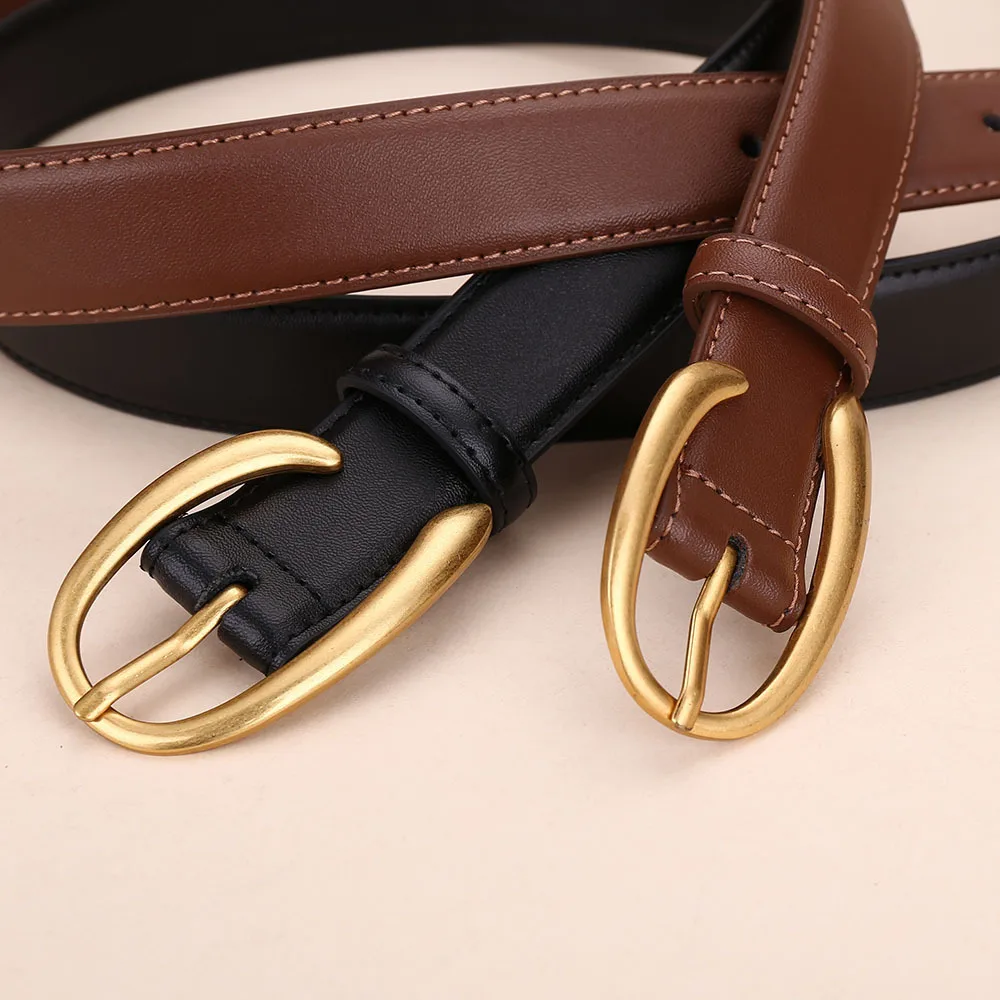 Ceinture en cuir lettre C pour femme, ceinture polyvalente, ceinture en jean décorative, marque de luxe, style coréen, nouveau, 2024