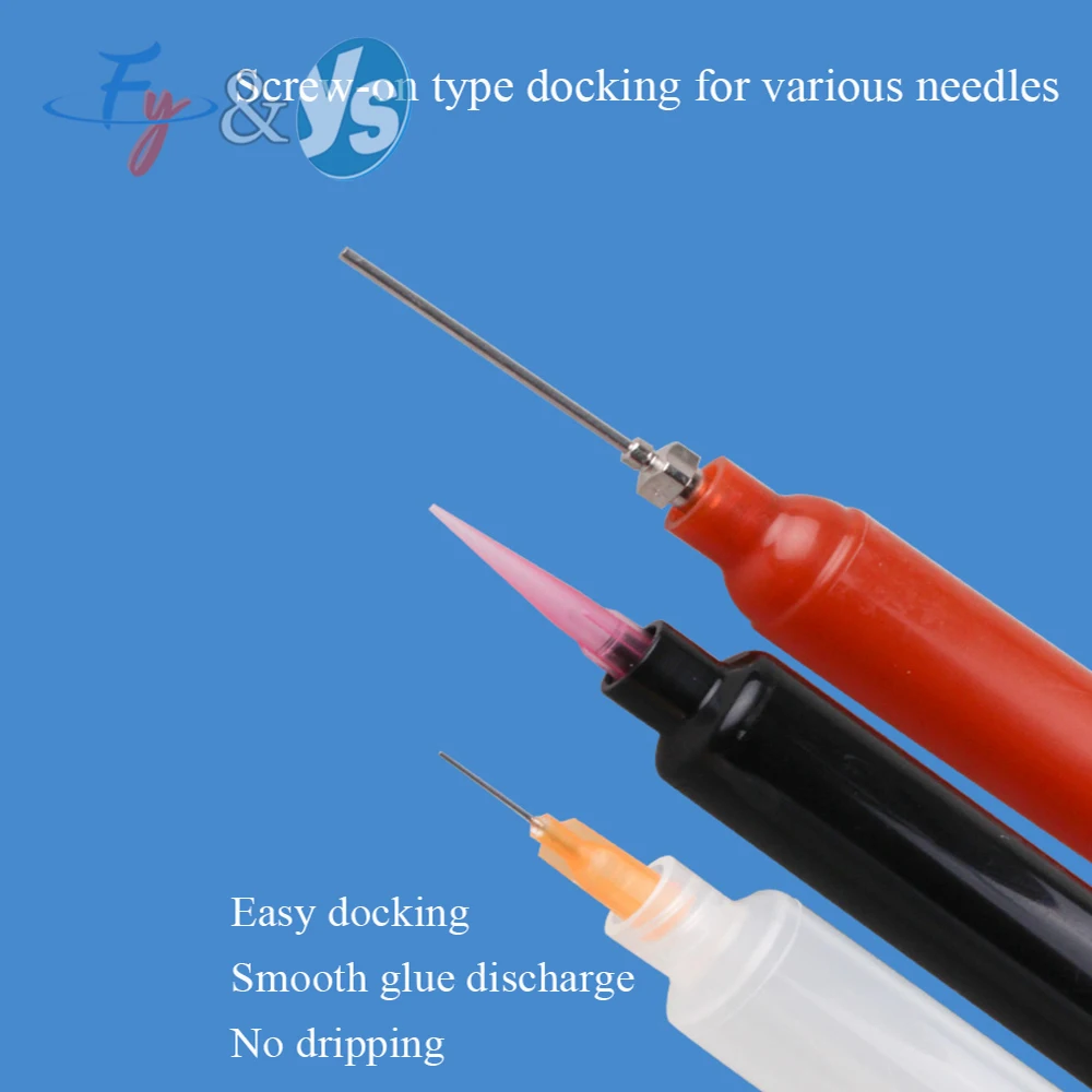 YS Transparent American Style Dispensing Syringe Dispensing Machine Style Syringe 10/30/55/70cc Black Glue Filling Needle