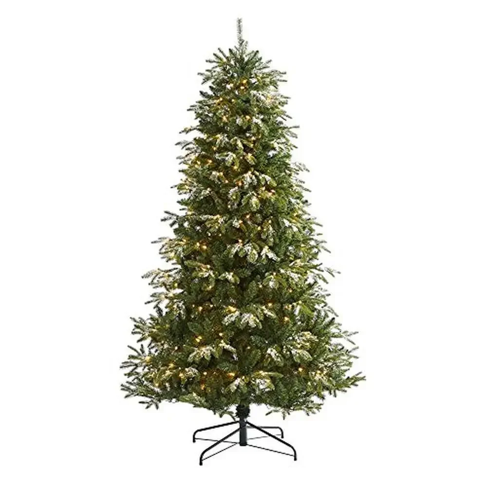 7ft Snowed Grand Teton Artificial Christmas Tree 500 Clear Lights Bendable Branches Winter Wonderland Décor Sturdy Metal Stand