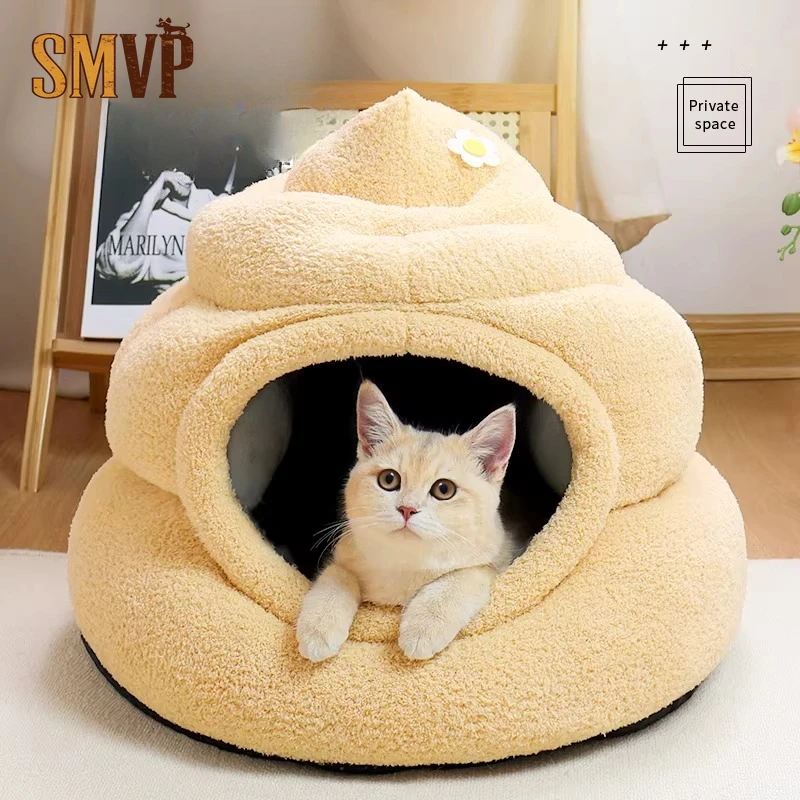 

Suitable for All Four Seasons Creative Design Cute and Funny Semi Closed Removable and Washable Pet Kitten Puppy Nest