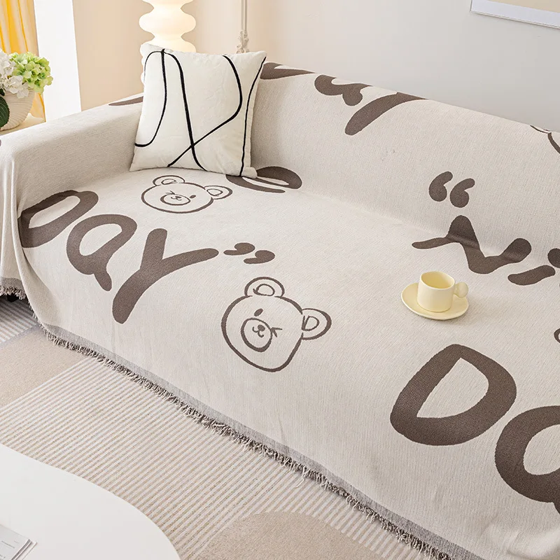 Дивандеки Modern Simple Sofa Cover Cloth Double-sided Couch Cover Blanket Chenille Sofa Towel Anti-cat Scratching Sofa Slipcover