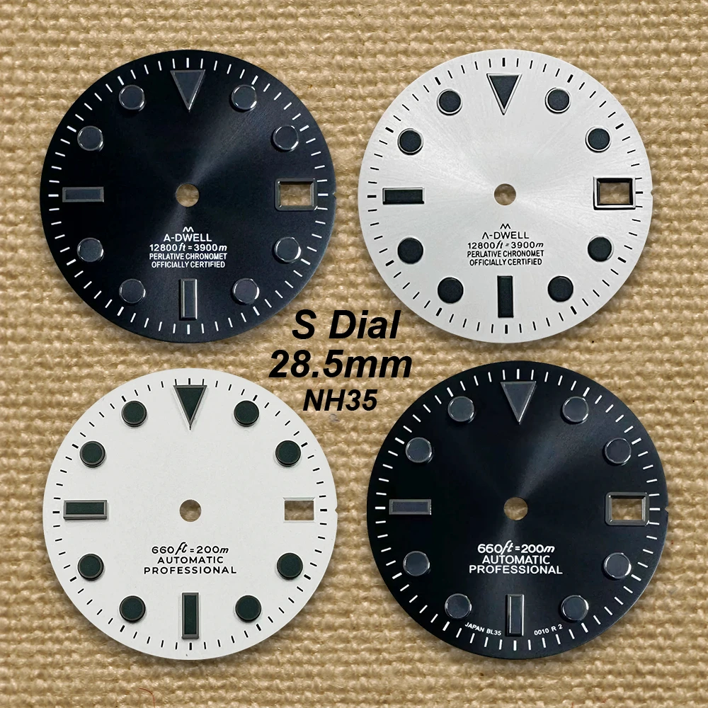 

Циферблат SUB с логотипом S, 28,5 мм, подходит для автоматических механизмов NH35/NH36, с черными индексами, для дайвинга, высококачественные аксессуары для модификации часов