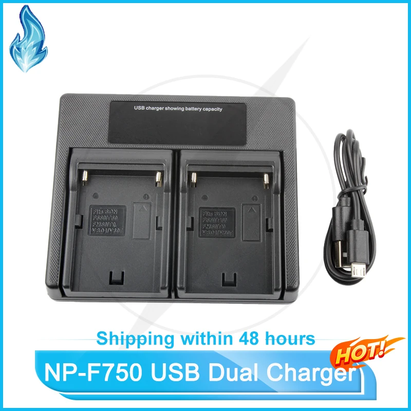

NP-F750 Battery USB Dual Charger Suitable for F550 F750 FM50 FM70 VBF1 V607