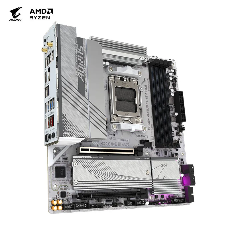 Imagem -03 - Placa-mãe Ice Gigabyte-b650m Aorus Elite ax Mainboard Duplo Canal 192gb de Memória Ddr5 8000 oc Mhz M.2 Pcie 4.0 Am5 B650m