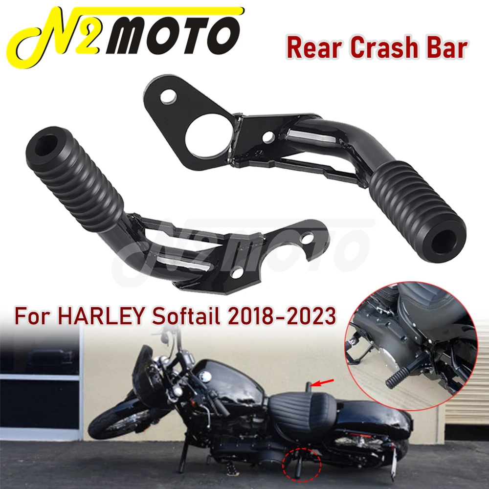 

Motorcycle Rear Passenger Crash Bar For Harey Softail Street Bob Fat Bob Low Rider Standard 18-23 Foot Peg Slider Highway Bumper