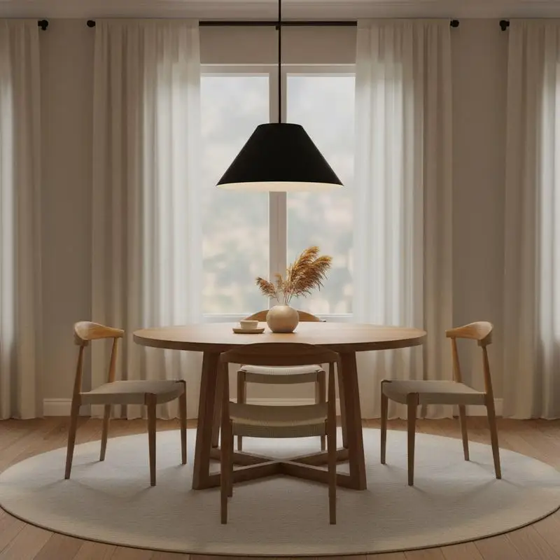 

22" Dia Integrated LED Black Pendant Light Fixture