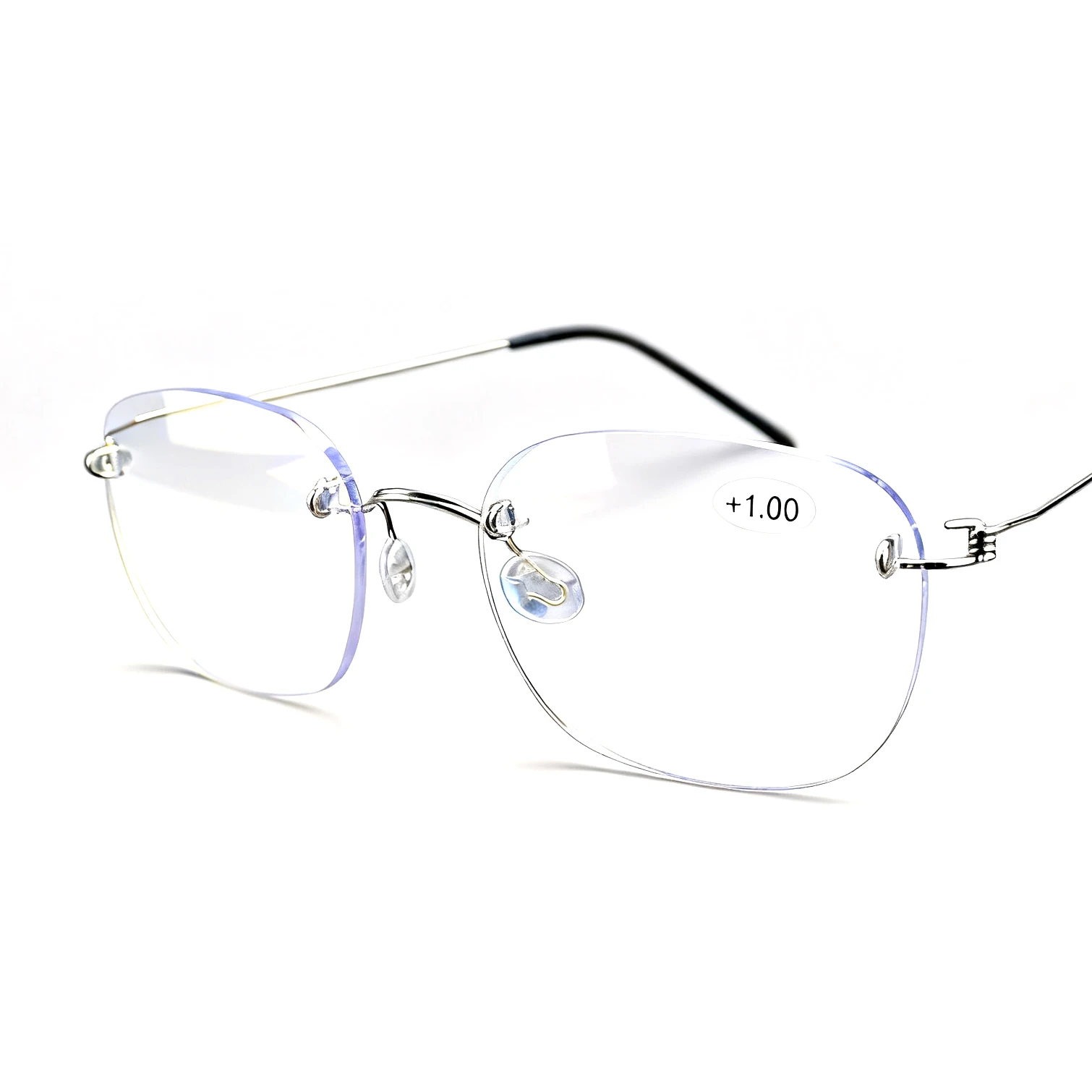

Blue Light Reading Glasses for Men and Women Fashion Business Glasses Rimless Metal Frame High Quality +1 1.5 2 2.5 3 3.5