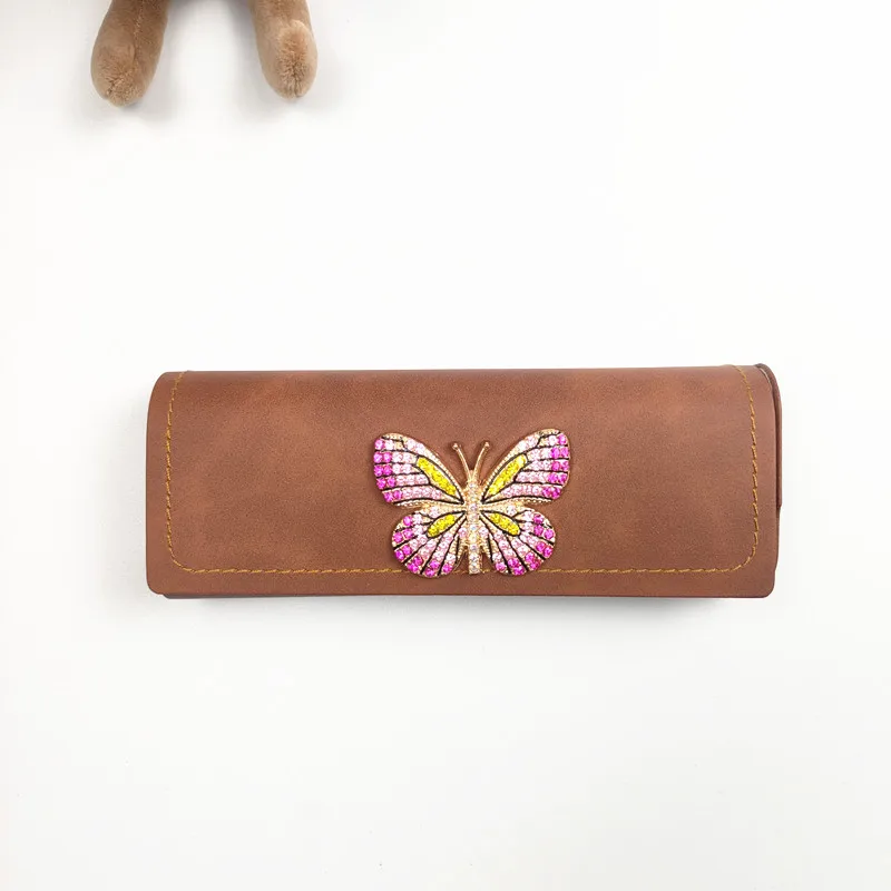 مجموعة مع الماس نظارات حالة نظارات الموضة مربع النساء الرجال المحمولة نظارات القراءة النظارات الشمسية حالة النظارات حامي B5