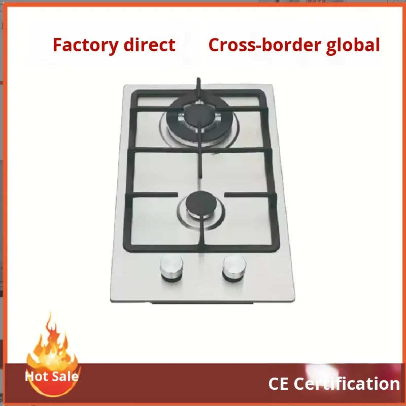 Fornello a gas in acciaio inossidabile a 4 fuochi: piano cottura da incasso/da piano di lavoro a doppio combustibile per hotel e cucine commerciali