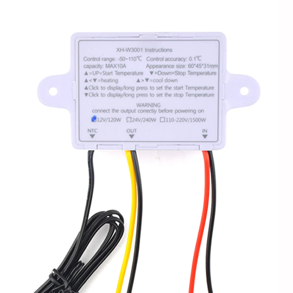 W3001 Digital LED Temperature Controller Thermostat Thermoregulator 12V/24V/220V Heat Cool Temp Thermostat Control Switch Probe