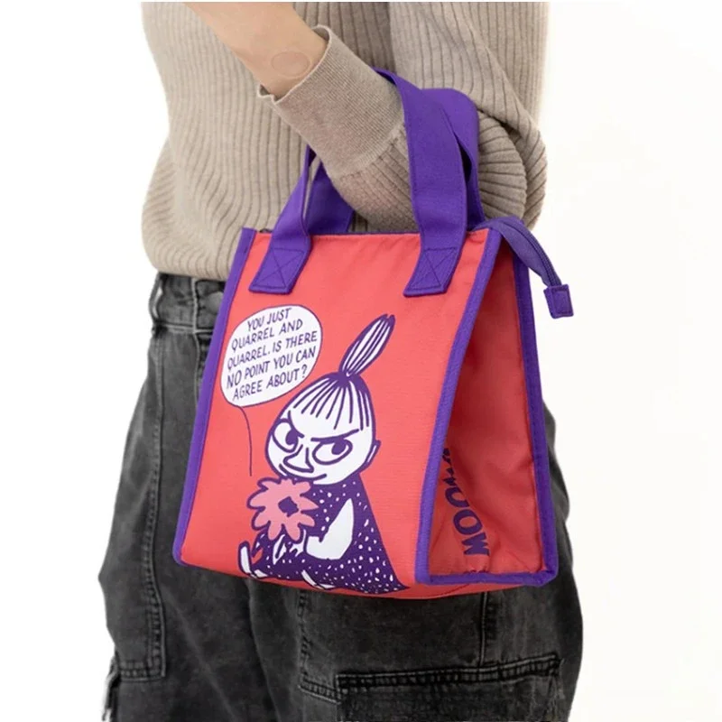 Moomins Hot New Cute Cartoon Thermal Insulated Cooler Bag Portable Lunch Tote Bag for Students Workers Handheld Bento Box