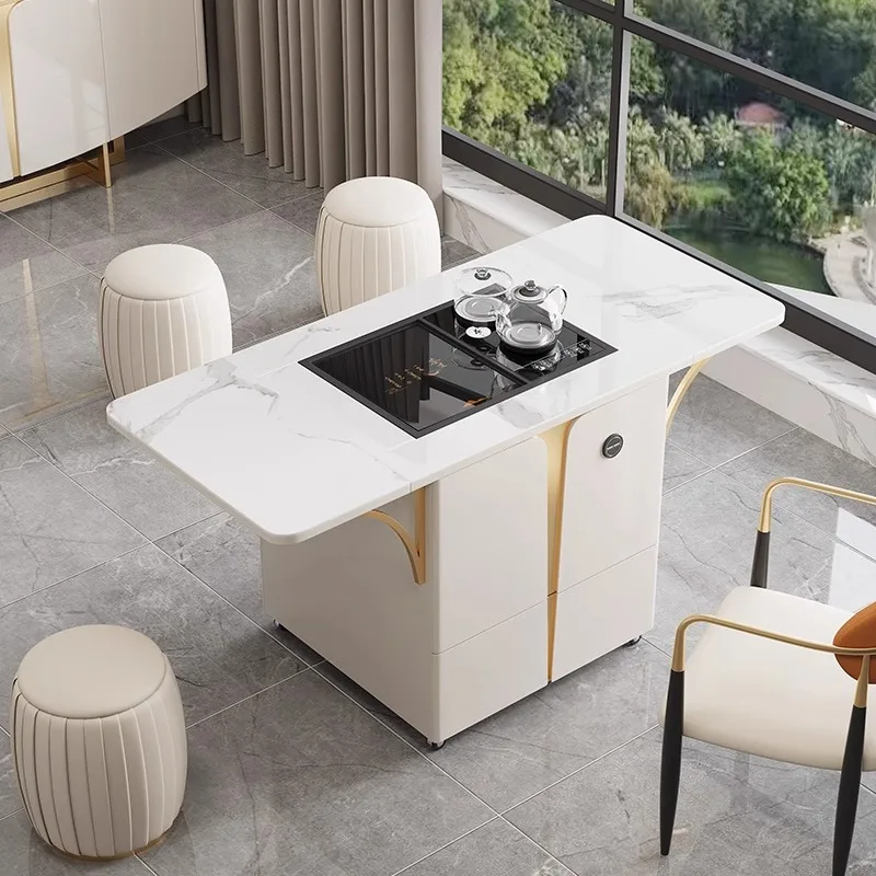 

Чайный столик из каменной плиты на балконе, мобильный чайный столик и набор стульев для маленькой квартиры, кунг-фу