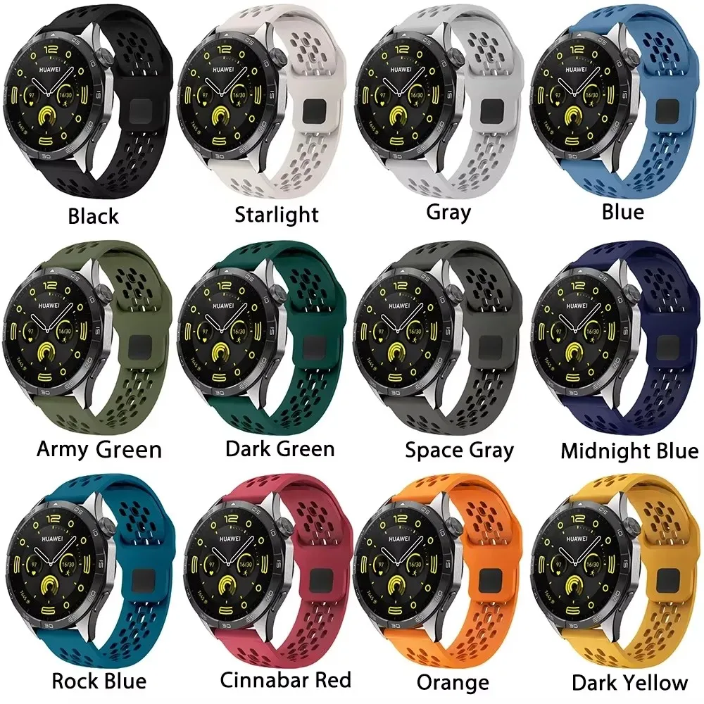 22mm Silicone sports timepiece strap for Huawei watch GT4 46mm Official watchbands for Huawei watch GT Runner strap