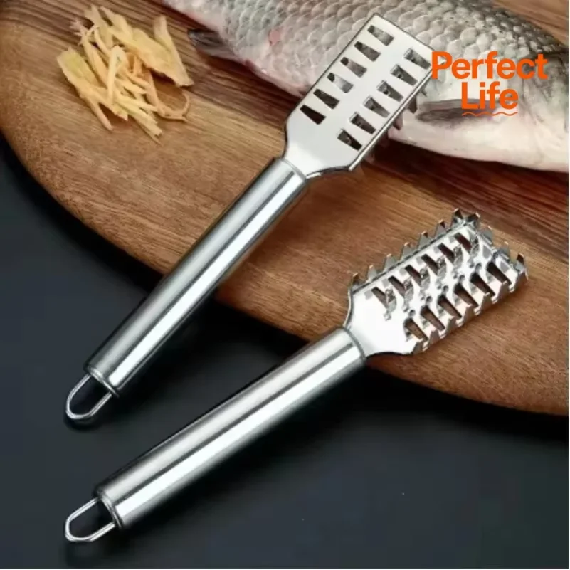 

1/2Pcs Stainless Steel Fish Scale Knife with Sawtooth Edge for Scale Scraper Boning Filleting - Kitchen Fish Cleaning Tool